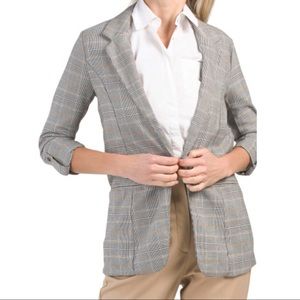 26 INTERNATIONAL Juniors Woven Plaid Blazer